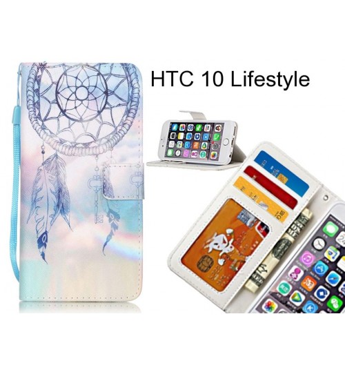 HTC 10 Lifestyle case 3 card leather wallet case printed ID