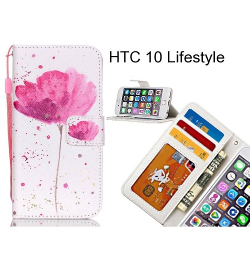 HTC 10 Lifestyle case 3 card leather wallet case printed ID