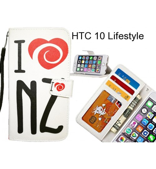 HTC 10 Lifestyle case 3 card leather wallet case printed ID