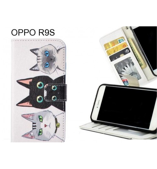 OPPO R9S case 3 card leather wallet case printed ID