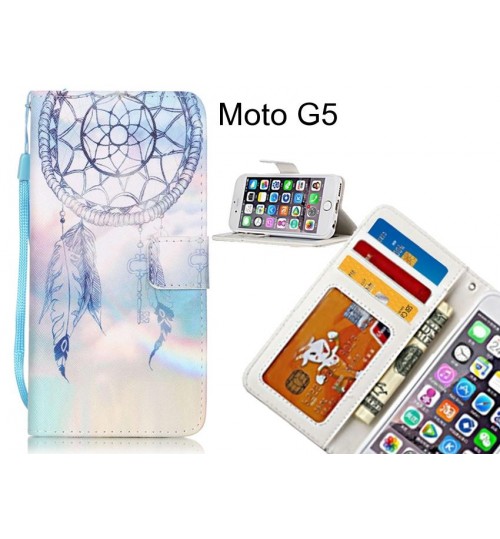 Moto G5 case 3 card leather wallet case printed ID