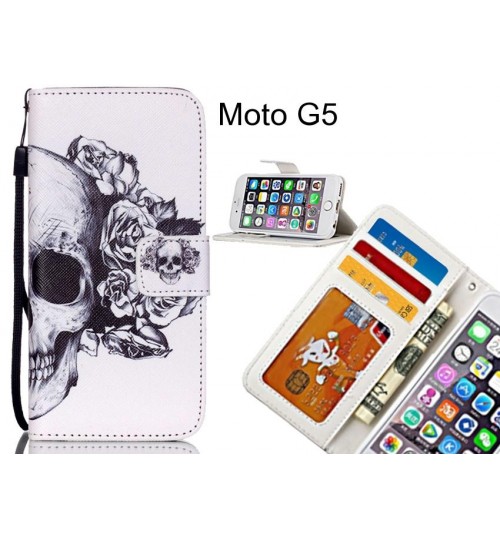 Moto G5 case 3 card leather wallet case printed ID