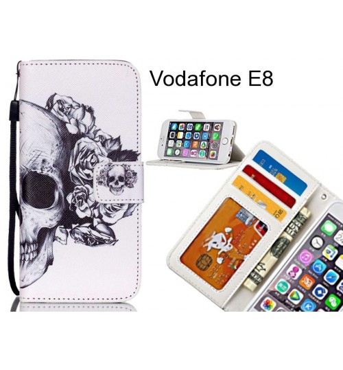 Vodafone E8 case 3 card leather wallet case printed ID