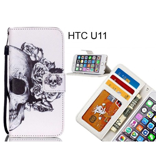 HTC U11 case 3 card leather wallet case printed ID