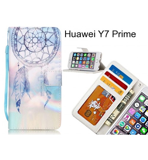 Huawei Y7 Prime case 3 card leather wallet case printed ID