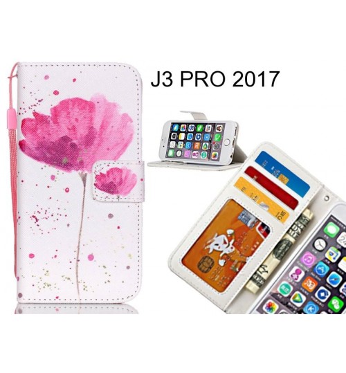 J3 PRO 2017 case 3 card leather wallet case printed ID