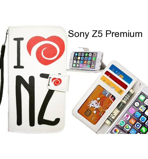 Sony Z5 Premium case 3 card leather wallet case printed ID