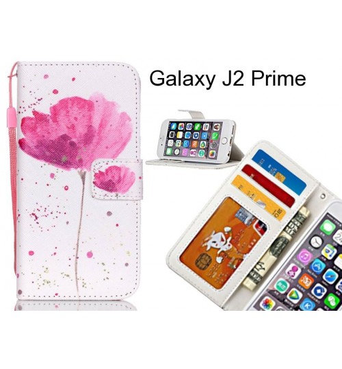 Galaxy J2 Prime case 3 card leather wallet case printed ID