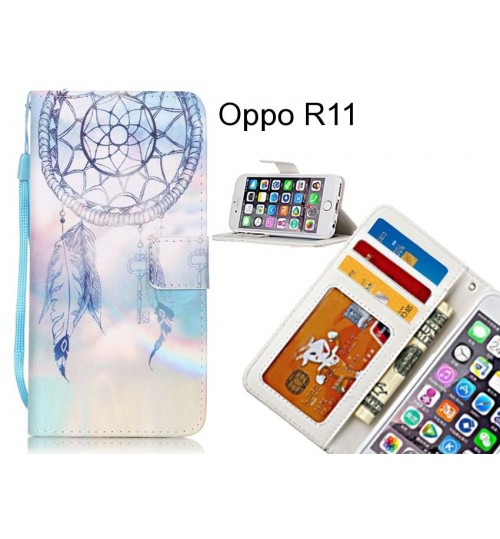 Oppo R11 case 3 card leather wallet case printed ID