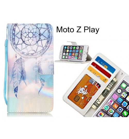 Moto Z Play case 3 card leather wallet case printed ID