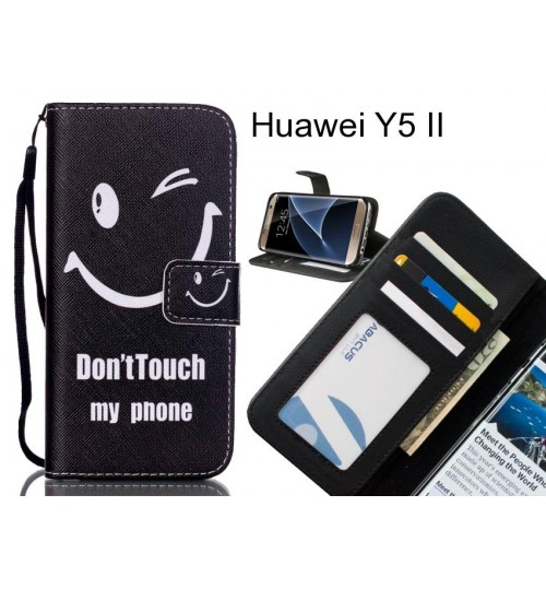 Huawei Y5 II case 3 card leather wallet case printed ID