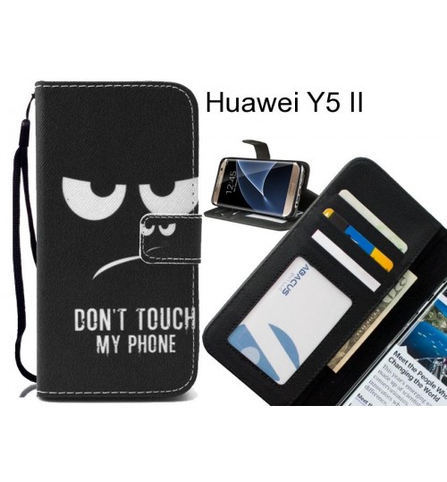 Huawei Y5 II case 3 card leather wallet case printed ID