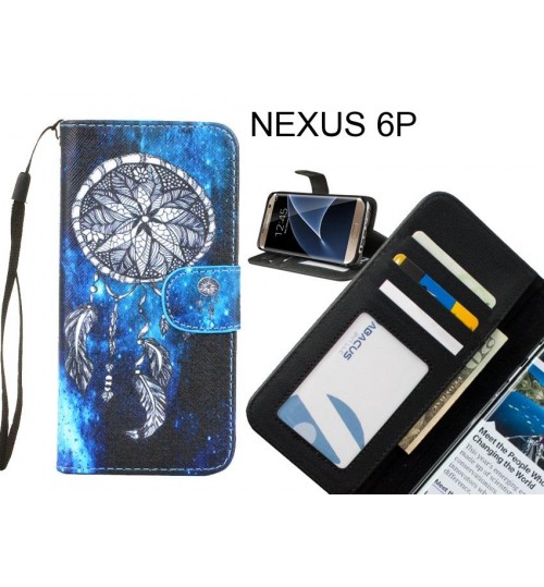 NEXUS 6P case 3 card leather wallet case printed ID