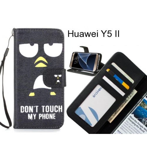 Huawei Y5 II case 3 card leather wallet case printed ID