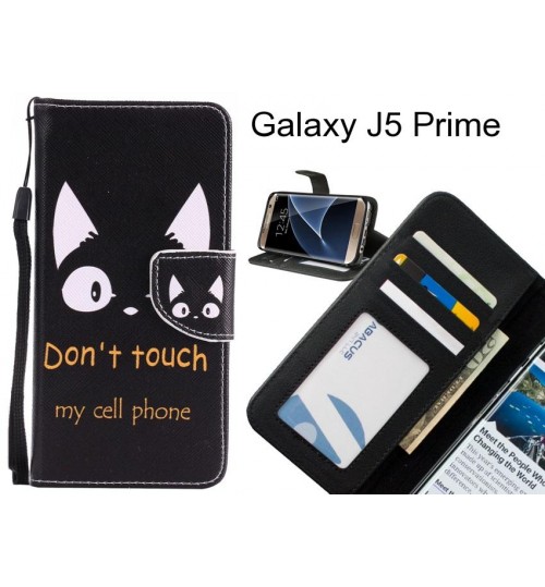 Galaxy J5 Prime case 3 card leather wallet case printed ID