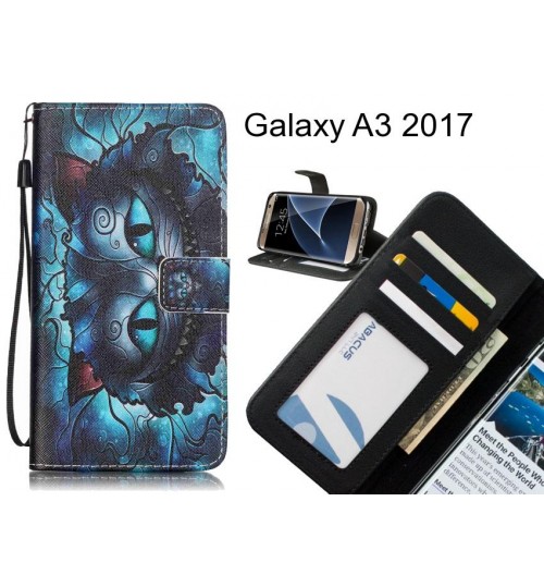 Galaxy A3 2017 case 3 card leather wallet case printed ID