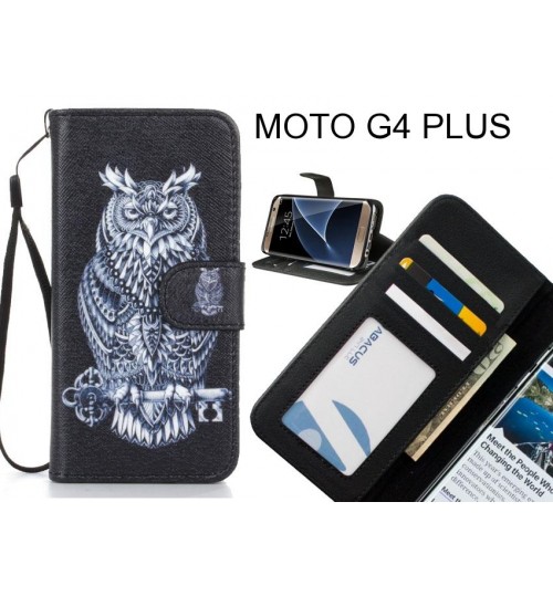 MOTO G4 PLUS case 3 card leather wallet case printed ID