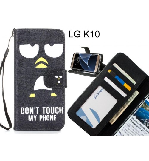 LG K10 case 3 card leather wallet case printed ID