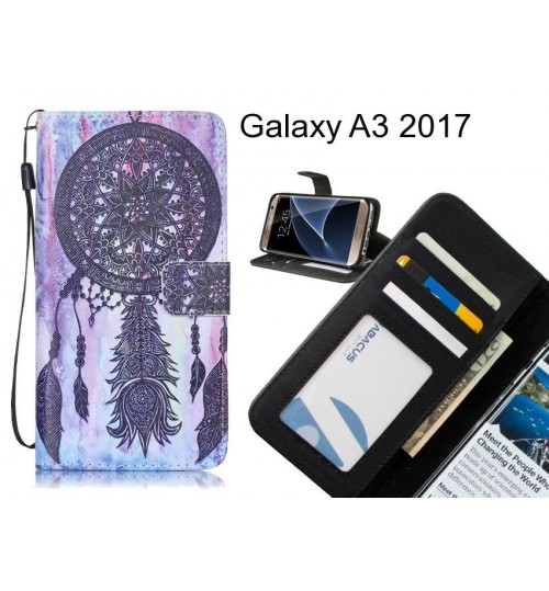 Galaxy A3 2017 case 3 card leather wallet case printed ID