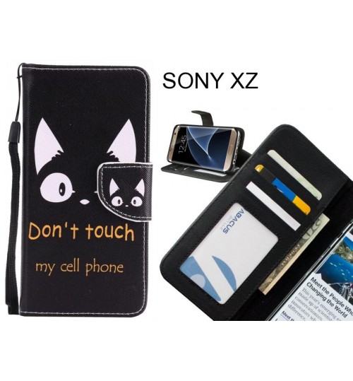 SONY XZ case 3 card leather wallet case printed ID