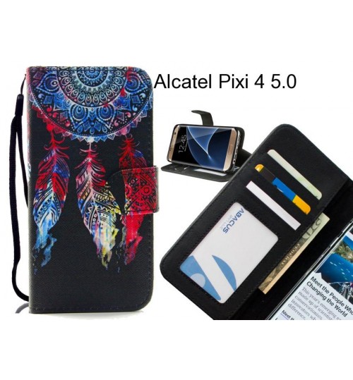 Alcatel Pixi 4 5.0 case 3 card leather wallet case printed ID