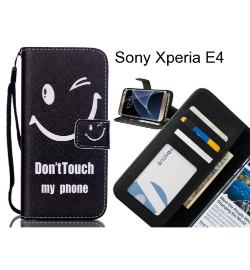 Sony Xperia E4 case 3 card leather wallet case printed ID