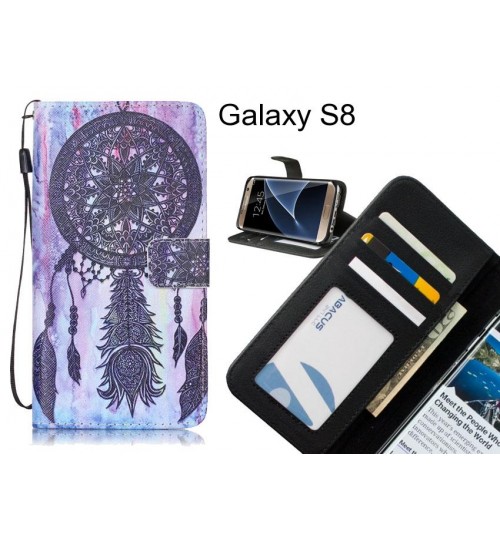 Galaxy S8 case 3 card leather wallet case printed ID