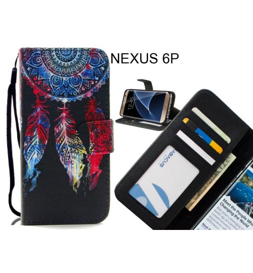NEXUS 6P case 3 card leather wallet case printed ID