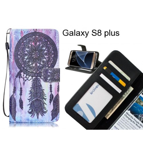 Galaxy S8 plus case 3 card leather wallet case printed ID