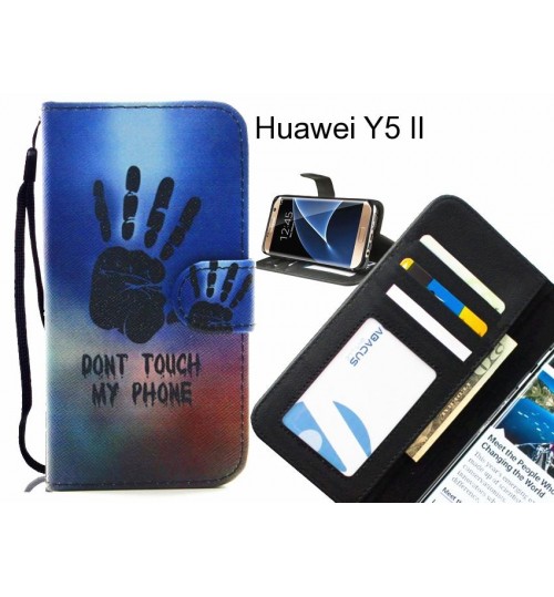 Huawei Y5 II case 3 card leather wallet case printed ID