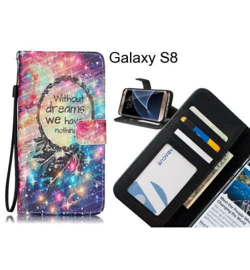 Galaxy S8 case 3 card leather wallet case printed ID