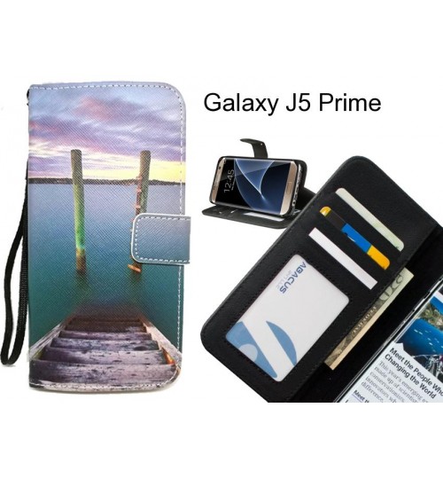 Galaxy J5 Prime case 3 card leather wallet case printed ID