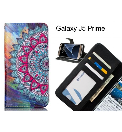 Galaxy J5 Prime case 3 card leather wallet case printed ID