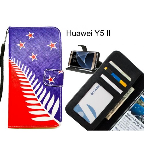 Huawei Y5 II case 3 card leather wallet case printed ID