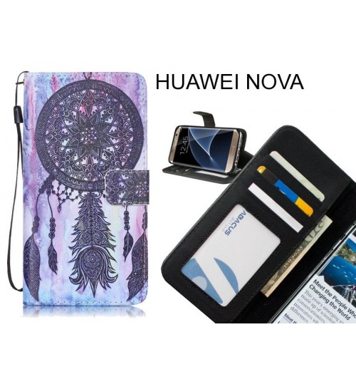 HUAWEI NOVA case 3 card leather wallet case printed ID