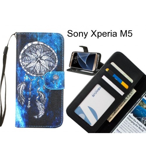 Sony Xperia M5 case 3 card leather wallet case printed ID