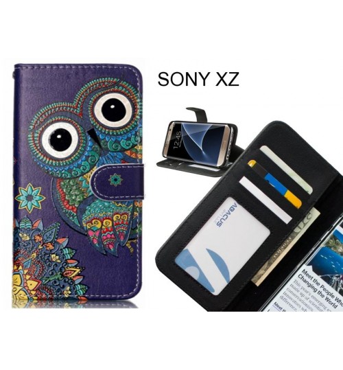 SONY XZ case 3 card leather wallet case printed ID