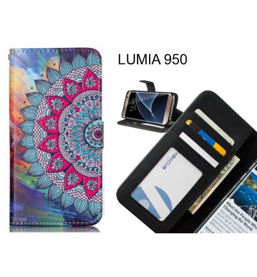 LUMIA 950 case 3 card leather wallet case printed ID