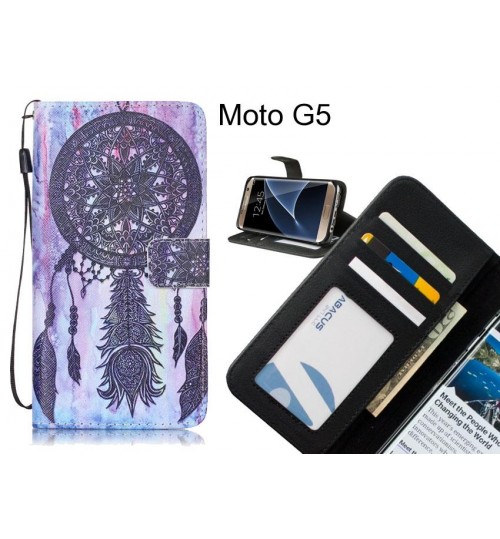 Moto G5 case 3 card leather wallet case printed ID