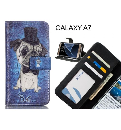 GALAXY A7 case 3 card leather wallet case printed ID