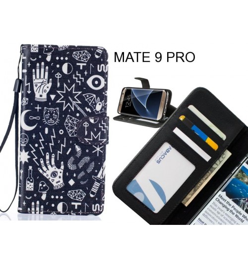 MATE 9 PRO case 3 card leather wallet case printed ID