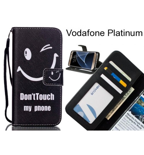 Vodafone Platinum 7 case 3 card leather wallet case printed ID
