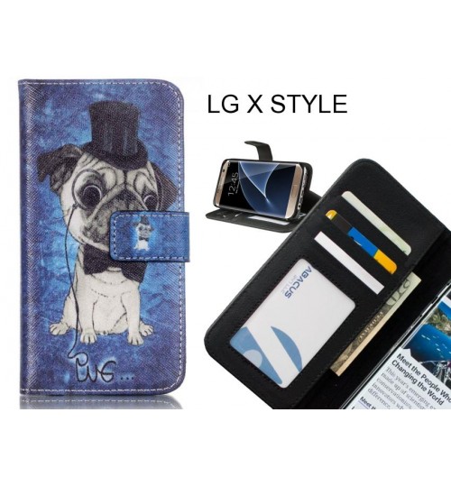 LG X STYLE case 3 card leather wallet case printed ID