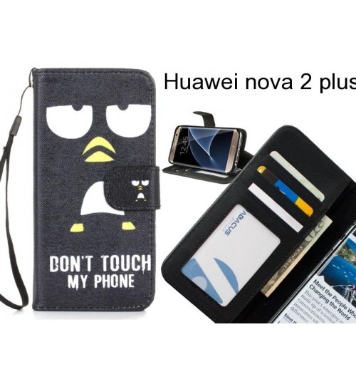 Huawei nova 2 plus case 3 card leather wallet case printed ID