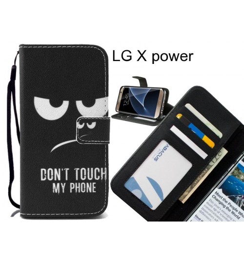 LG X power case 3 card leather wallet case printed ID