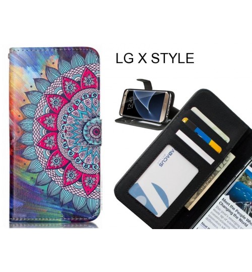 LG X STYLE case 3 card leather wallet case printed ID