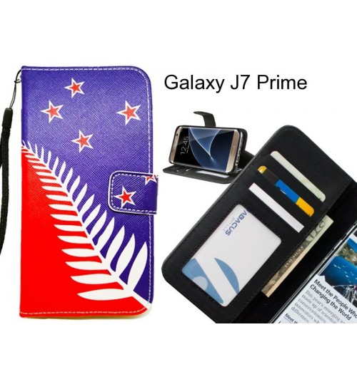 Galaxy J7 Prime case 3 card leather wallet case printed ID