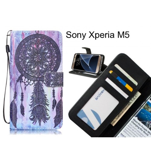 Sony Xperia M5 case 3 card leather wallet case printed ID