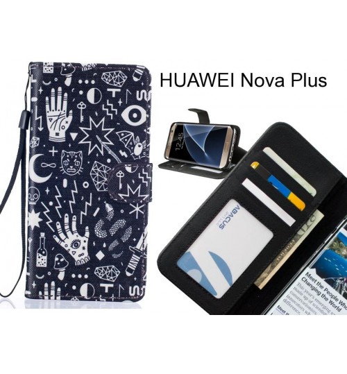 HUAWEI Nova Plus case 3 card leather wallet case printed ID