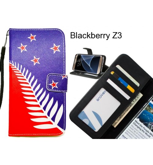 Blackberry Z3 case 3 card leather wallet case printed ID